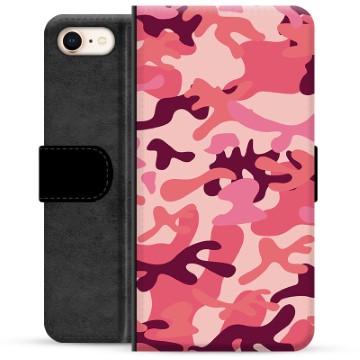 iPhone 7/8/SE (2020)/SE (2022) Premium Wallet Case - Roze Camouflage