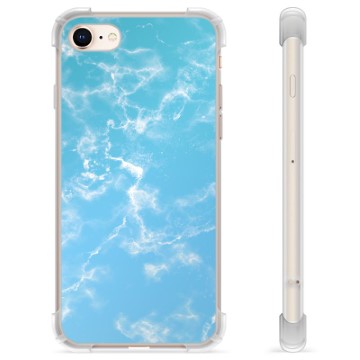 iPhone 7/8/SE (2020) Hybride Case - Blauw Marmer