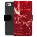 iPhone 7/8/SE (2020) Premium Portemonnee Hoesje - Rode Marmer