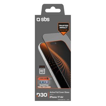 iPhone Air SBS D3O Active Full Cover Glazen Screenprotector met frame