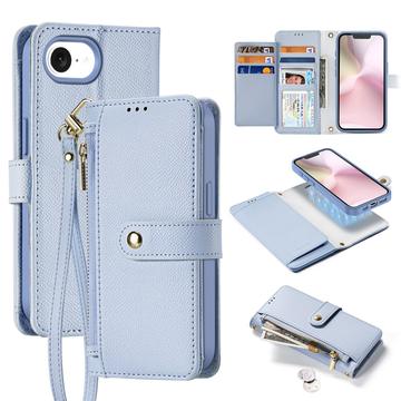 iPhone 16e Dux Ducis Lawa Leren Portemonnee Hoesje met magneet - Baby Blauw