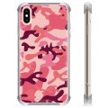 iPhone X / iPhone XS Hybride Case - Roze Camouflage