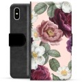 iPhone X / iPhone XS Premium Wallet Case - Romantische Bloemen