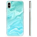 iPhone X / iPhone XS TPU Case - Blauw Marmer