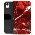 iPhone XR Premium Wallet Case - Rood Marmer