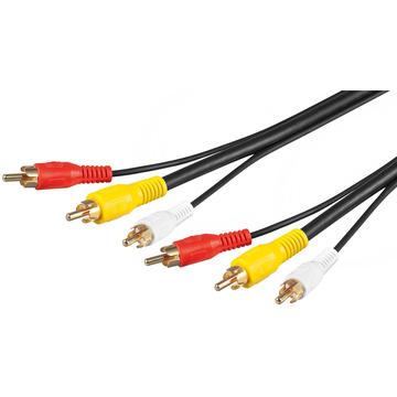 Kabel voor composiet audio-video aansluiting, 3x RCA met RG59 videokabel