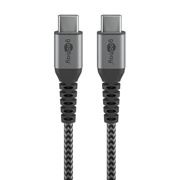 USB-C™-till-USB-C™-textilkabel med metallkontakter 0,5 m14804
