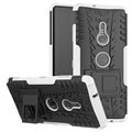 Antislip Sony Xperia XZ3 Hybrid Case met Standaard - Wit / Zwart
