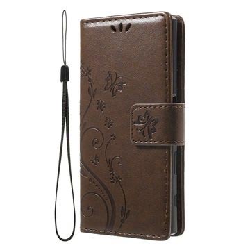 Sony Xperia X Compact Butterfly Wallet Hoesje - Bruin