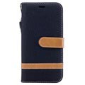 Samsung Galaxy J3 (2017) Canvas Diary Wallet Case - Zwart