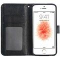 iPhone SE Klassieke Wallet Hoesje - Zwart
