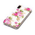 iPhone X / iPhone XS Glow in the Dark TPU Cover - Roze bloemen