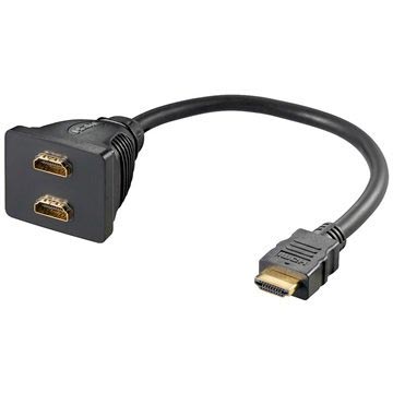 HDMI / 2x HDMI Adapter met vergulde contacten - 10cm