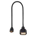 Hama Flexi-Slim MicroUSB OTG Adapter Kabel - 0.15m - Zwart