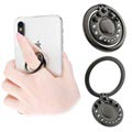 Kingxbar Swarovski 360° Rotatie Smartphone Ring Houder - Zwart
