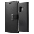 Samsung Galaxy S9 Mercury Rich Diary Wallet Case - Zwart
