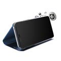 iPhone X / iPhone XS Luxury Series Mirror View Flip Case - Blauw