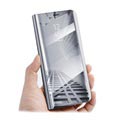 iPhone X / iPhone XS Luxury Series Mirror View Flip Case - Zilver