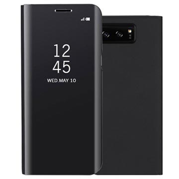 Luxury Series Mirror View Samsung Galaxy Note8 Flip Case - Zwart