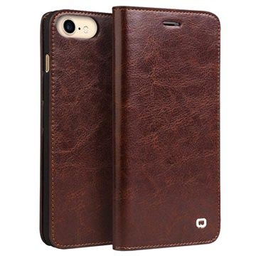 iPhone 7/8/SE (2020) Qialino Classic Wallet Leren Hoesje - Bruin