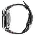 Apple Watch Series SE/6/5/4/3/2/1 Qialino Leder Polsband - 42mm, 44mm - Zwart