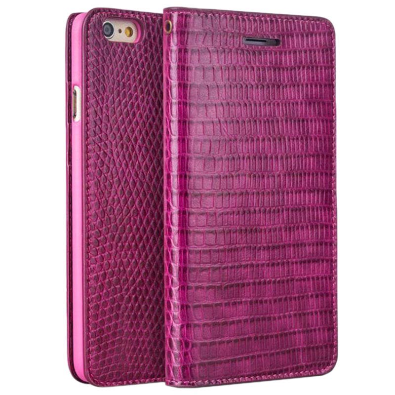 iPhone 6 / 6S Wallet Hoesje - Krokodillenhuid - Hot Pink