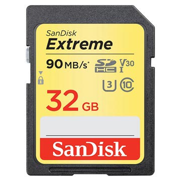 SanDisk Extreme SDHC UHS-I Kaart SDSDXVE-032G-GNCIN - 32GB