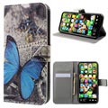 iPhone X / iPhone XS Style Series Wallet Case - Blauwe vlinder