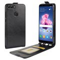 Huawei P Smart Vertical Flip Case met Kaartsleuf - Zwart
