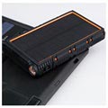 Waterdichte zonne-energiebank met dubbele USB - 10000mAh - oranje / zwart