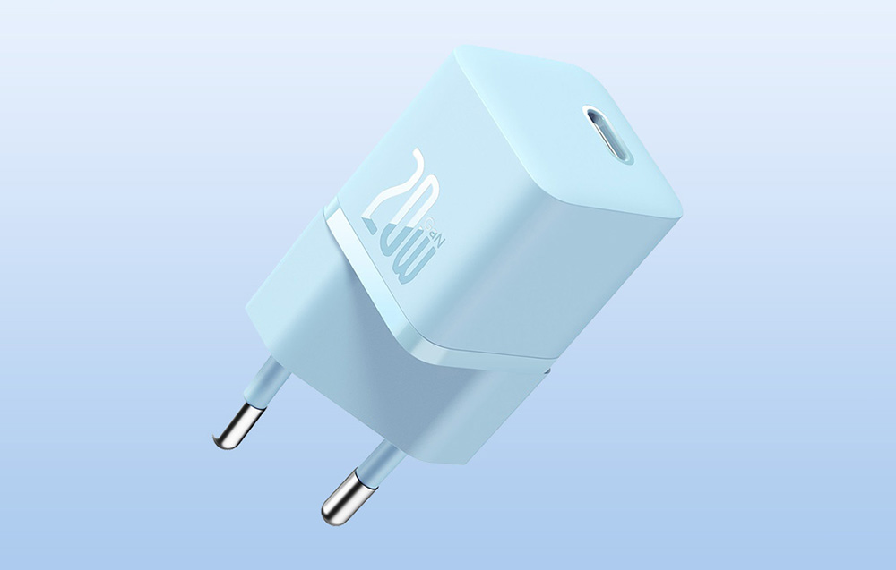 Baseus Mini GaN5 20W USB-C Wandoplader - Blauw