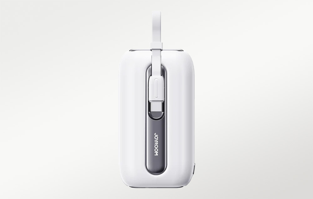 Joyroom JR-L012 kleurrijke 10000mAh Power Bank - USB-C & Lightning kabel, 22.5W - Wit