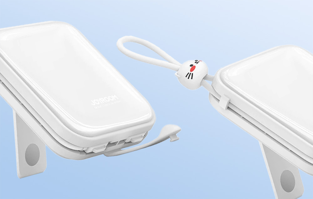 Joyroom JR-L009 Cutie Power Bank 10000mAh met USB-C & Lightning-kabels - 12W - Wit