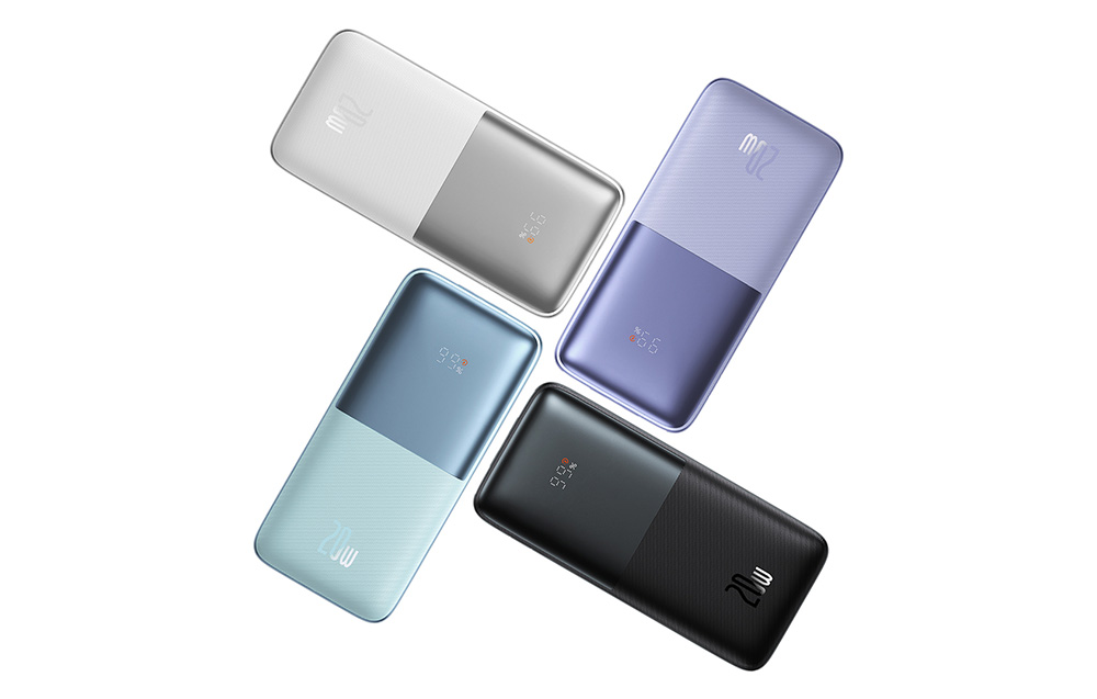 Baseus Bipow Pro Digital Display Fast Charge Power Bank 10000mAh/20W - 2xUSB, USB-C - Blauw