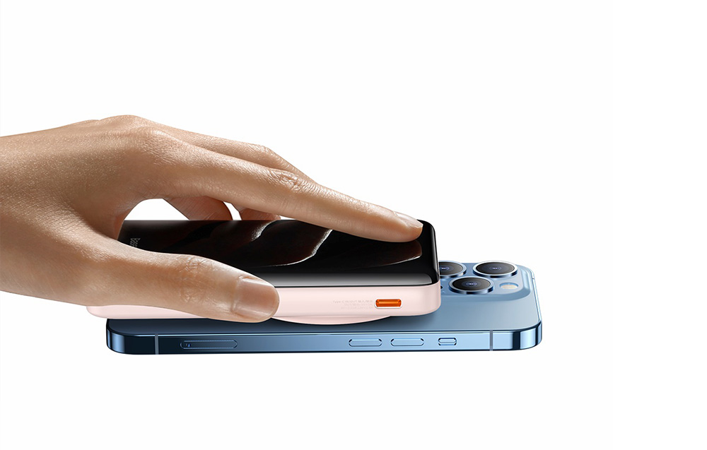 Baseus Magnetische Draadloze Power Bank 10000mAh - USB-C 20W, MagSafe compatibel - Roze