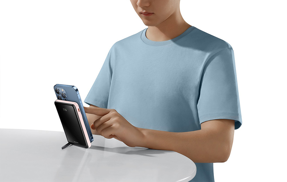 Baseus Magnetische Draadloze Power Bank 10000mAh - USB-C 20W, MagSafe compatibel - Roze