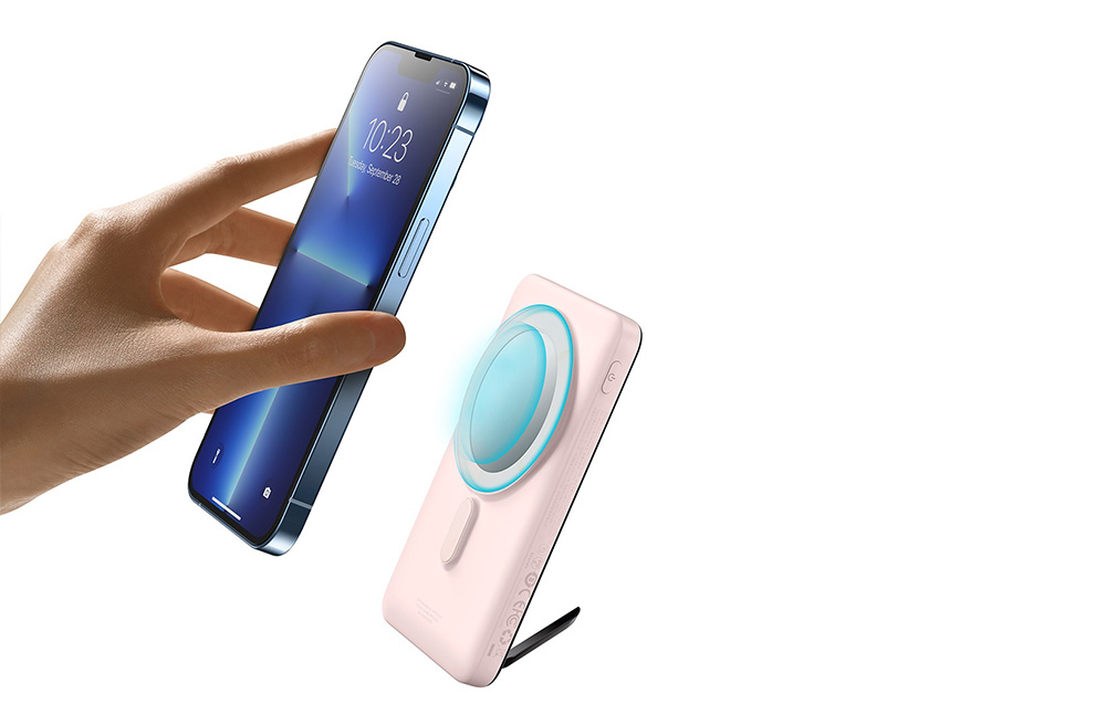 Baseus Magnetische Draadloze Power Bank 10000mAh - USB-C 20W, MagSafe compatibel - Roze