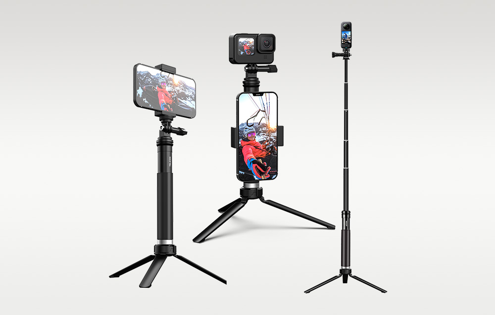 Telesin GP-MNP-090-S Sport Camera Selfie Stick / Statief - Zwart