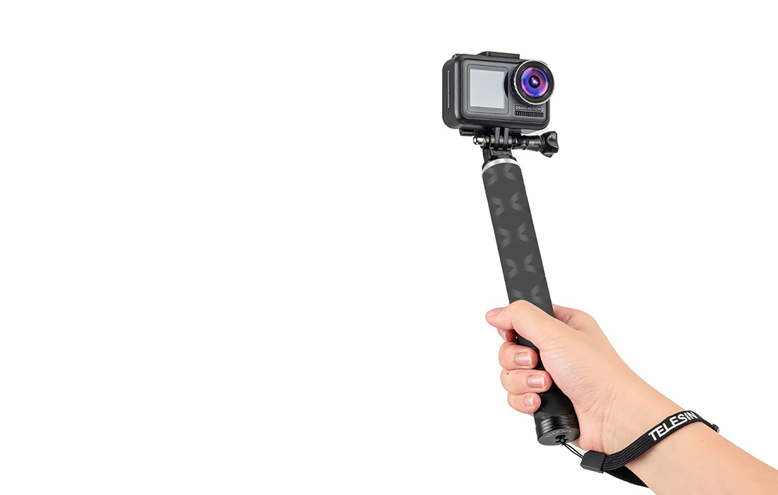 Telesin GP-MNP-90T Sport Camera Selfie Stick / Statief - 0.9m - Zwart