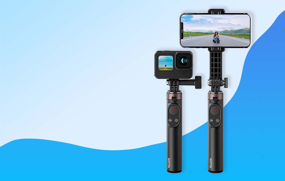 Telesin TE-RCSS-001 Smartphones/Sportcamera's Selfie Stick w. Bluetooth afstandsbediening
