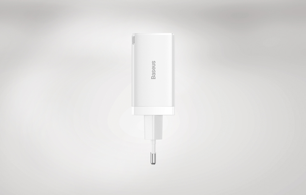 Baseus GaN5 Pro 65W Wandoplader - 2xUSB-C, USB-A - Wit