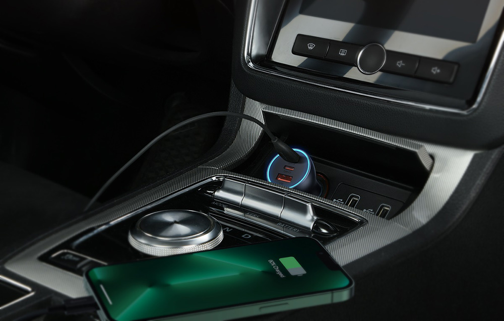Baseus Golden Contactor Pro Car Charger 65W - 2xUSB-C, 1x USB - Grey